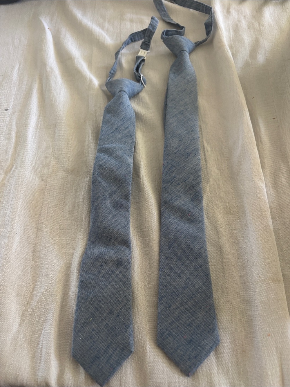 Light Blue boys Chambray Tie - Classic Narrow Style